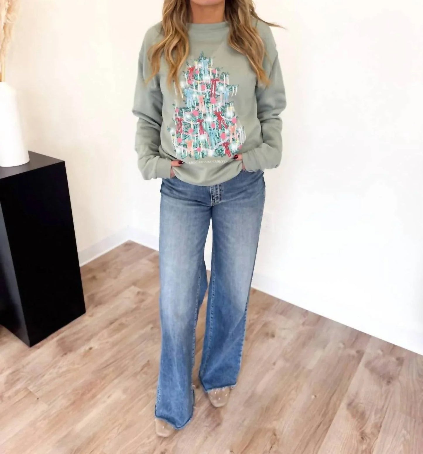 Ginger Christmas Tinsel Tree Sweatshirt
