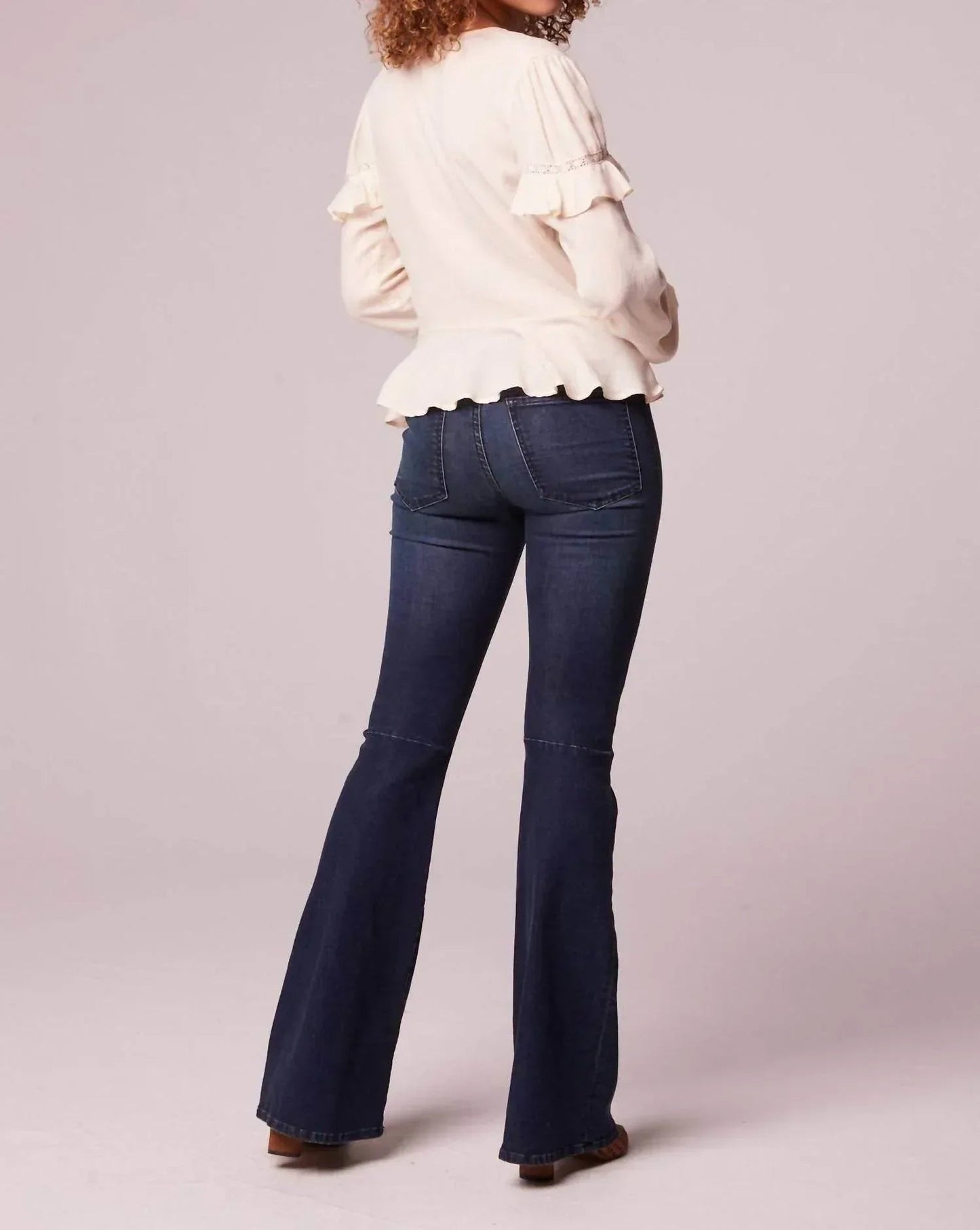Sandy Ruffle Long Sleeve Button Blouse