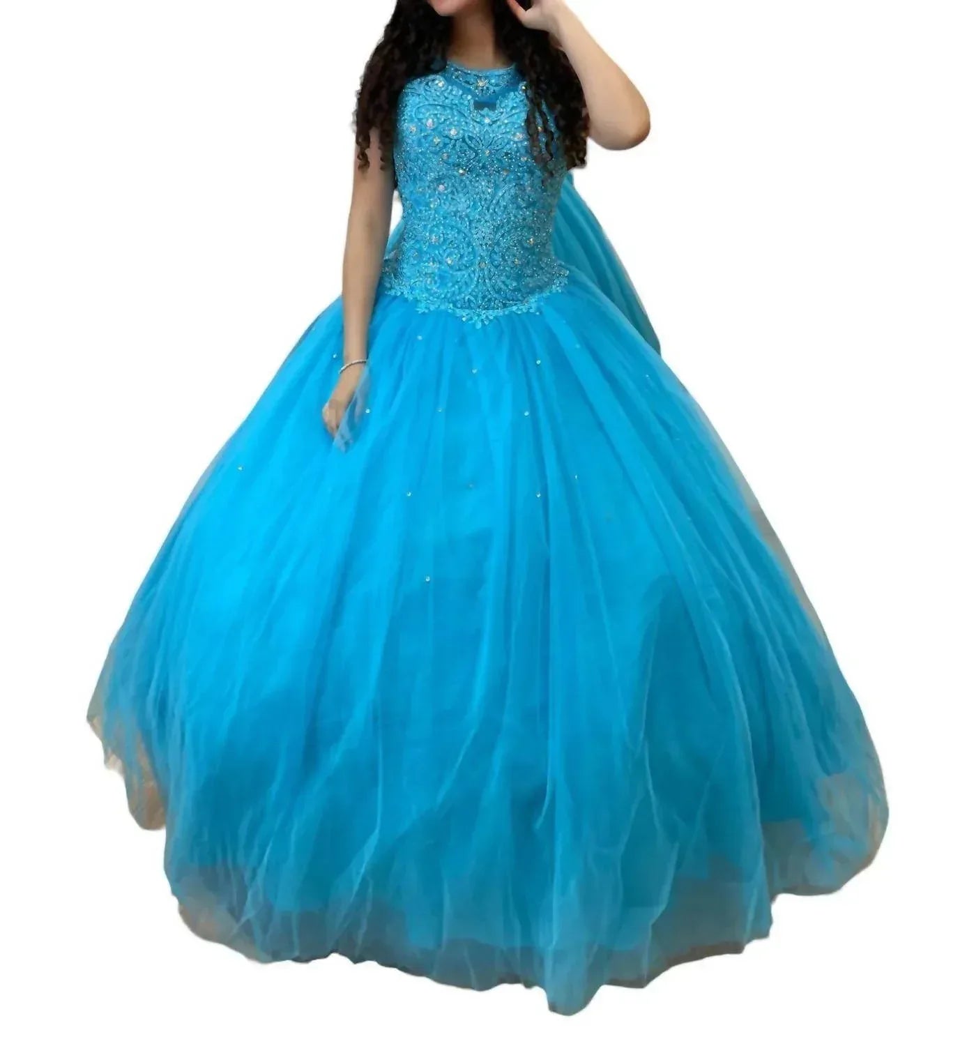 Rundhals-Quinceañera-Kleid