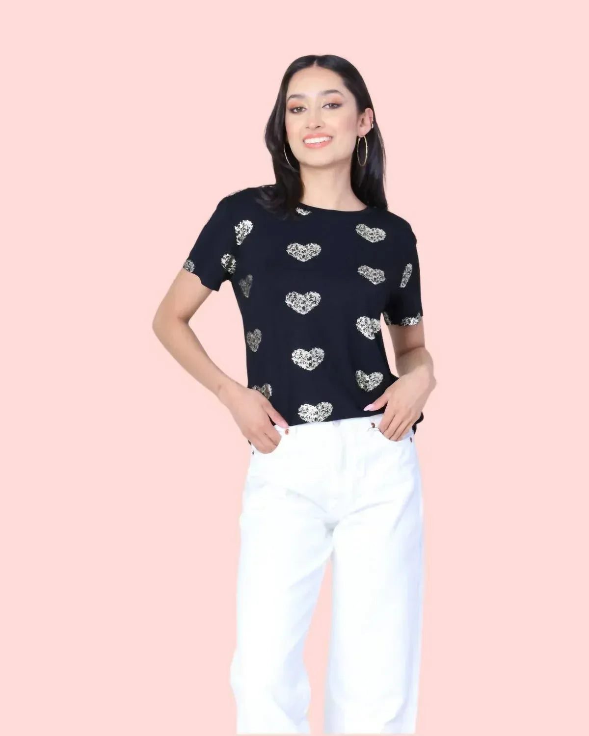 Heart Gold Print Tee