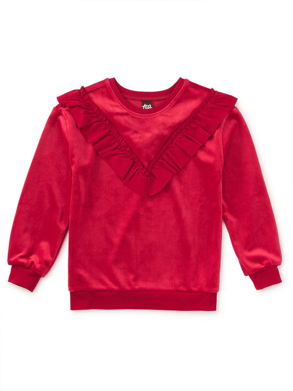 Girl's Very Velour Ruffle Tunic Top