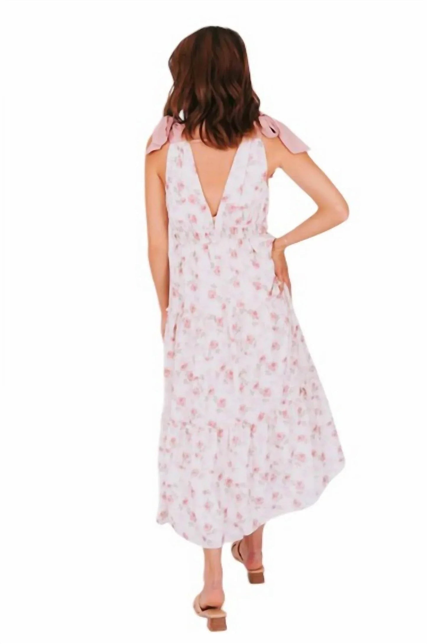 Floral Ribbon Tie Dress