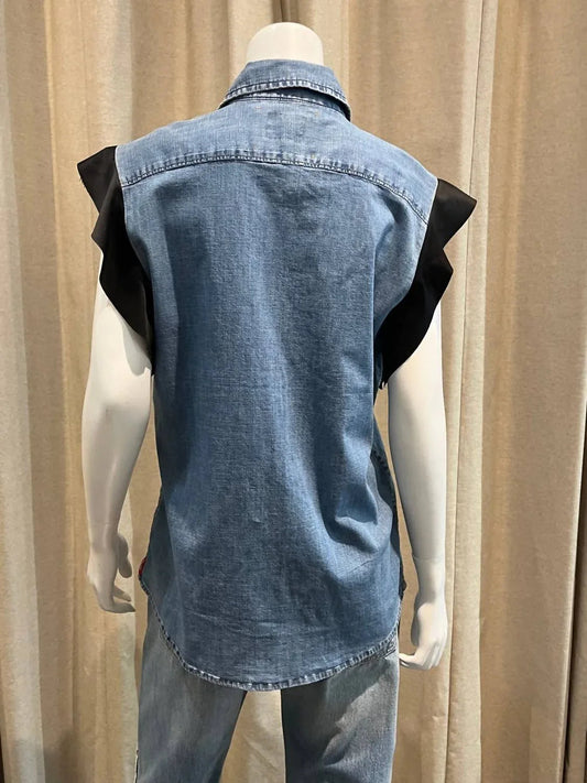 Women's Hank Vintage Western Shirt With Ruffles