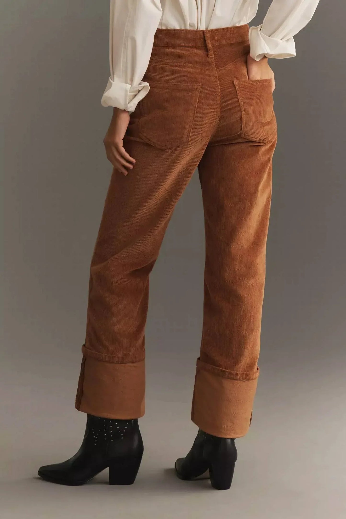 Scotty High-Rise Cordhose mit geradem Bein und Umschlag