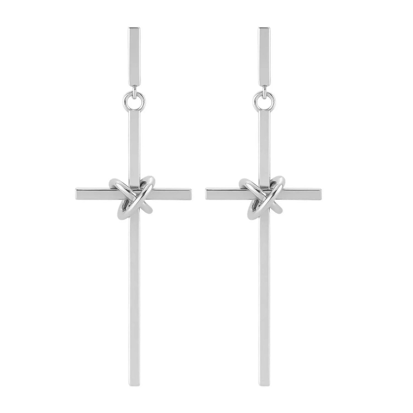 Women's Large Dangling Cross Earrings
