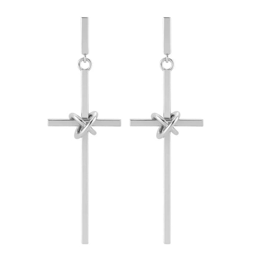 Women's Large Dangling Cross Earrings