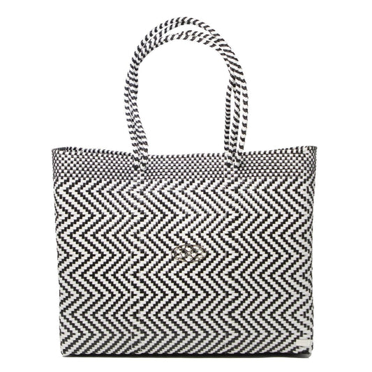 Women's Travel Handmade Chevron Tote Bag With Clutch