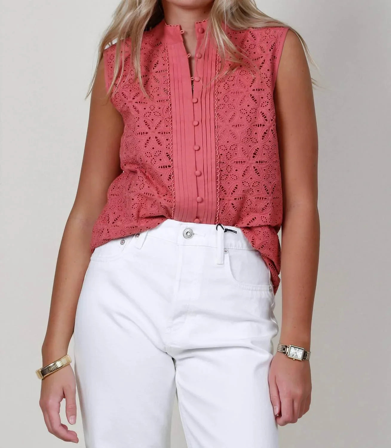 Sara Lace Sleeveless Blouse
