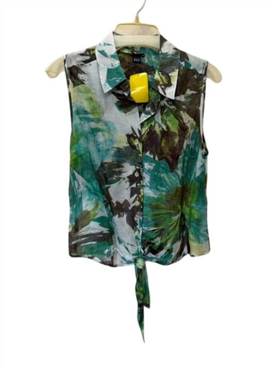 Damen Tibet ärmellose Bluse mit Bindedetail vorne