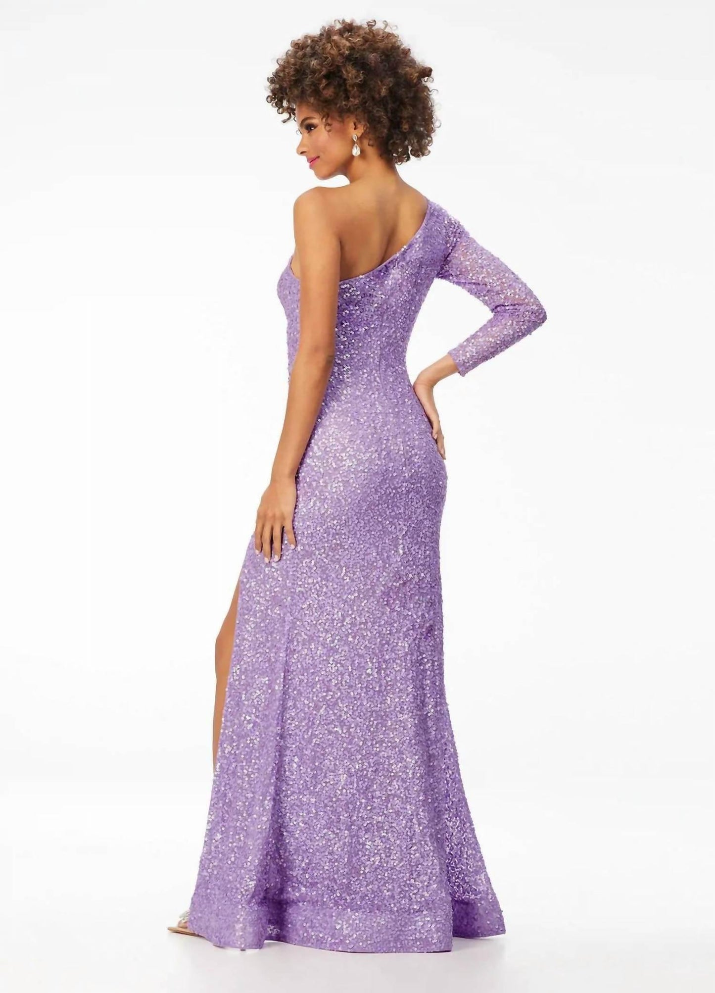 One Shoulder Sleeve Prom Dress