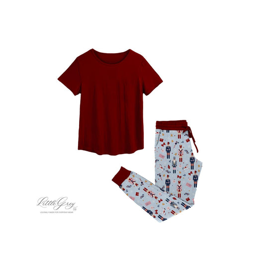 Women's Short Sleeve Top And Jogger Pants Set