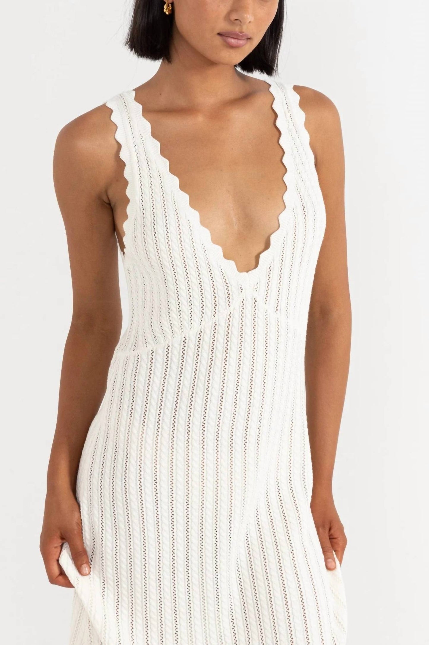 Strickkleid mit Wellenkante