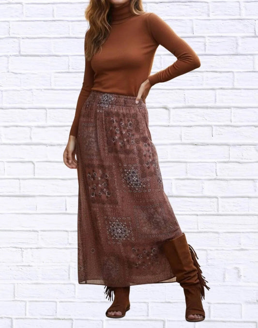 Boho Patchwork Printed Maxi Skirt
