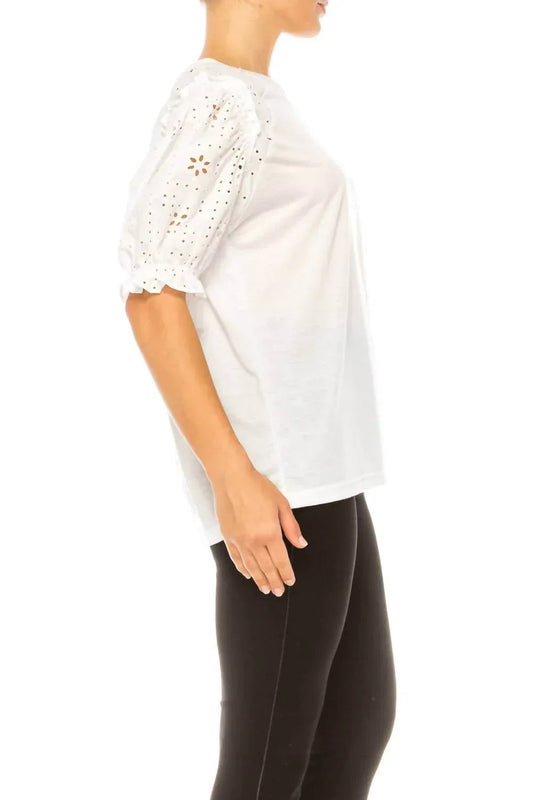 Eyelet Sleeve Raglan T-shirt