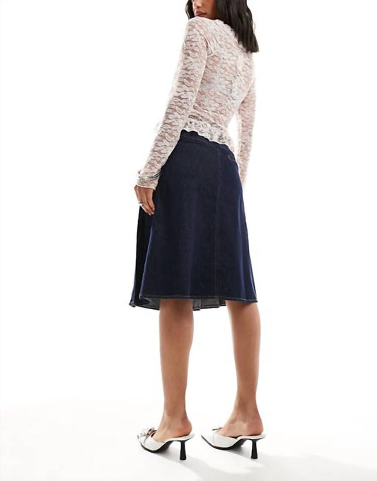 Denim Pleated Skirt