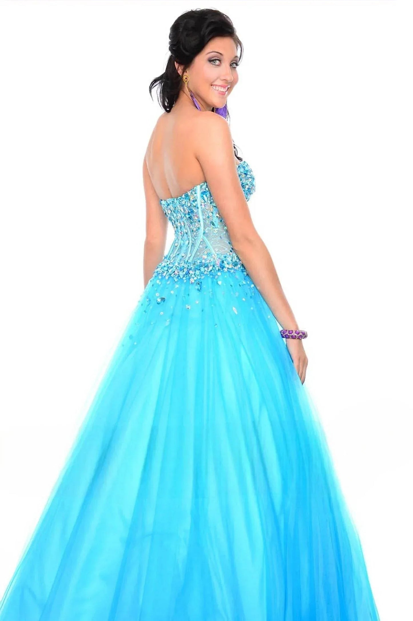 Fully-sheer Glitzy Ballgown