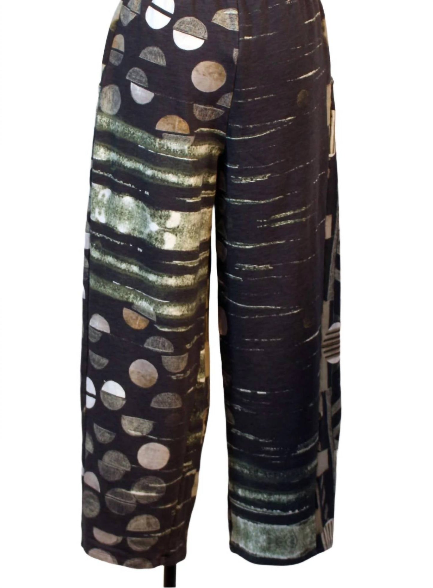 Damenhose mit geometrischem Print und weitem Bein