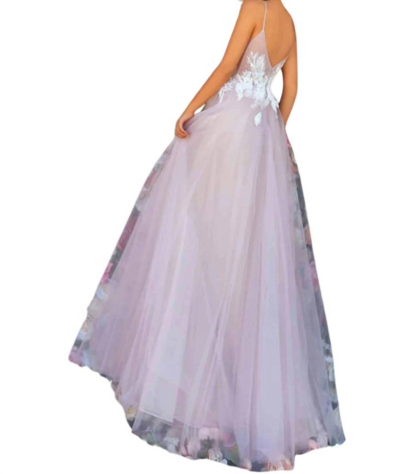 A-Linien-Maxikleid mit V-Ausschnitt