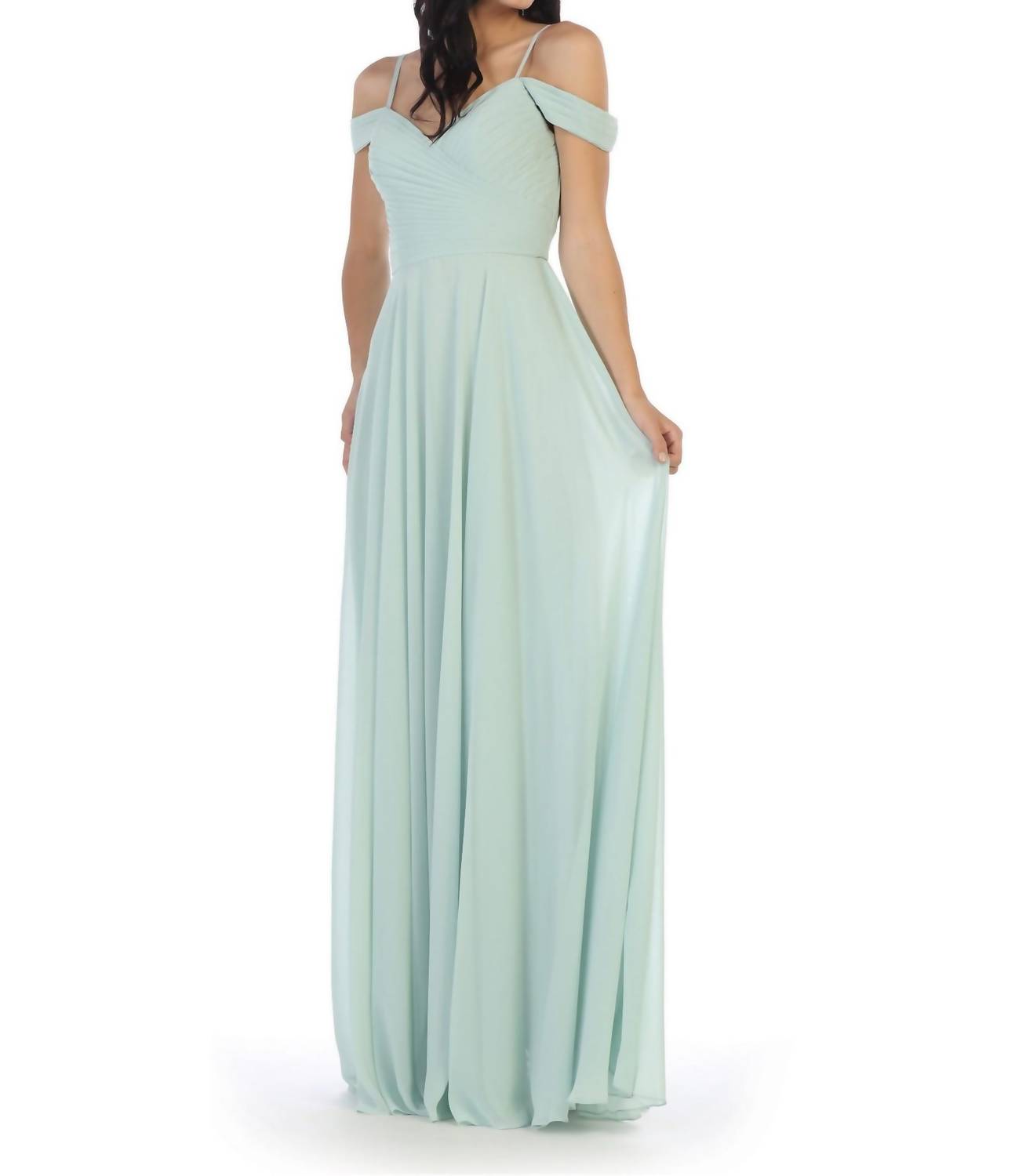 Schulterfreies Maxikleid