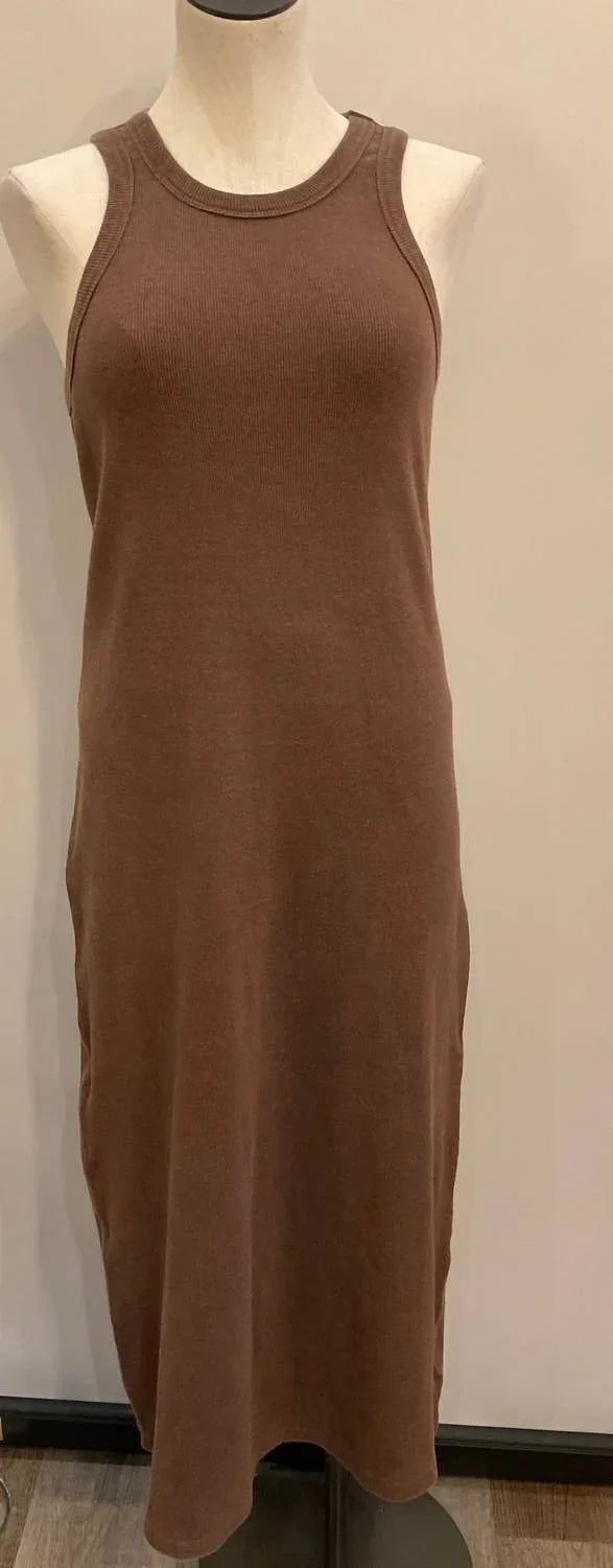 Damen Midi Tanktop-Strickkleid