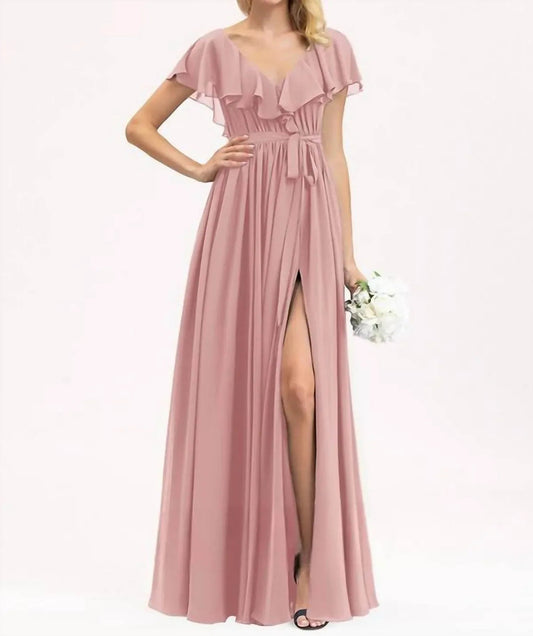 A-line Vneck Bridesmaid Dress