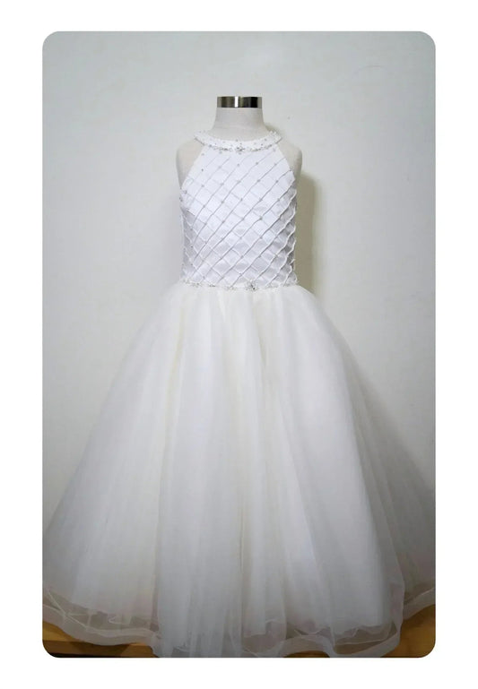 Girl's Beaded Tulle Dress