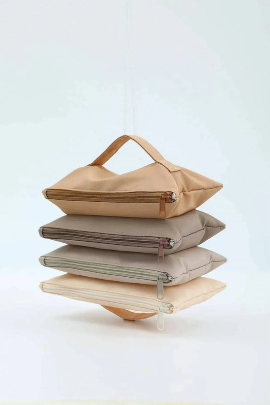 Flexible Akkordeon-Nylon-Kulturbeutel für Kosmetika und Reisen