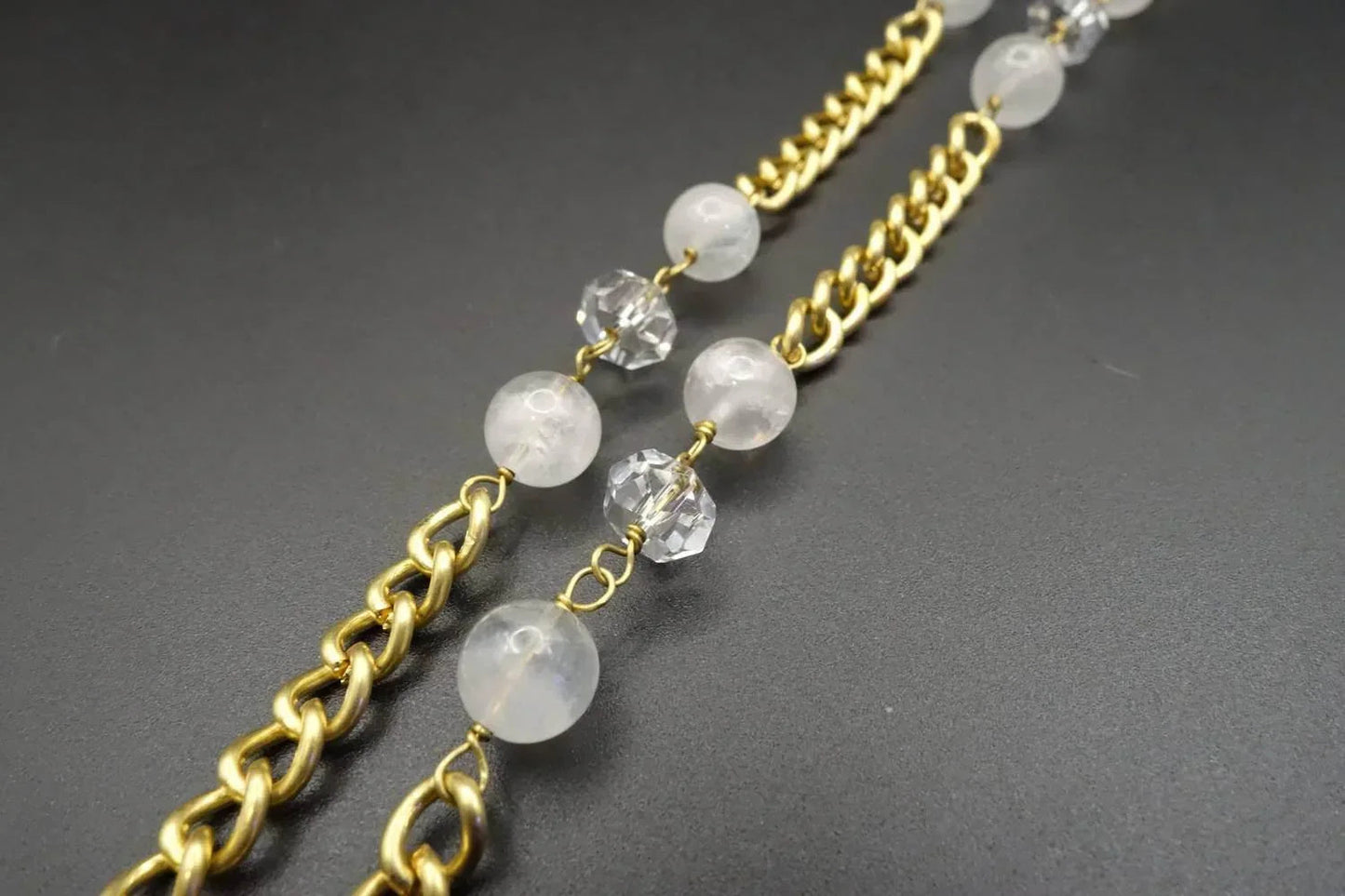 Moonstone X Clear Quartz Sunglasses Chain