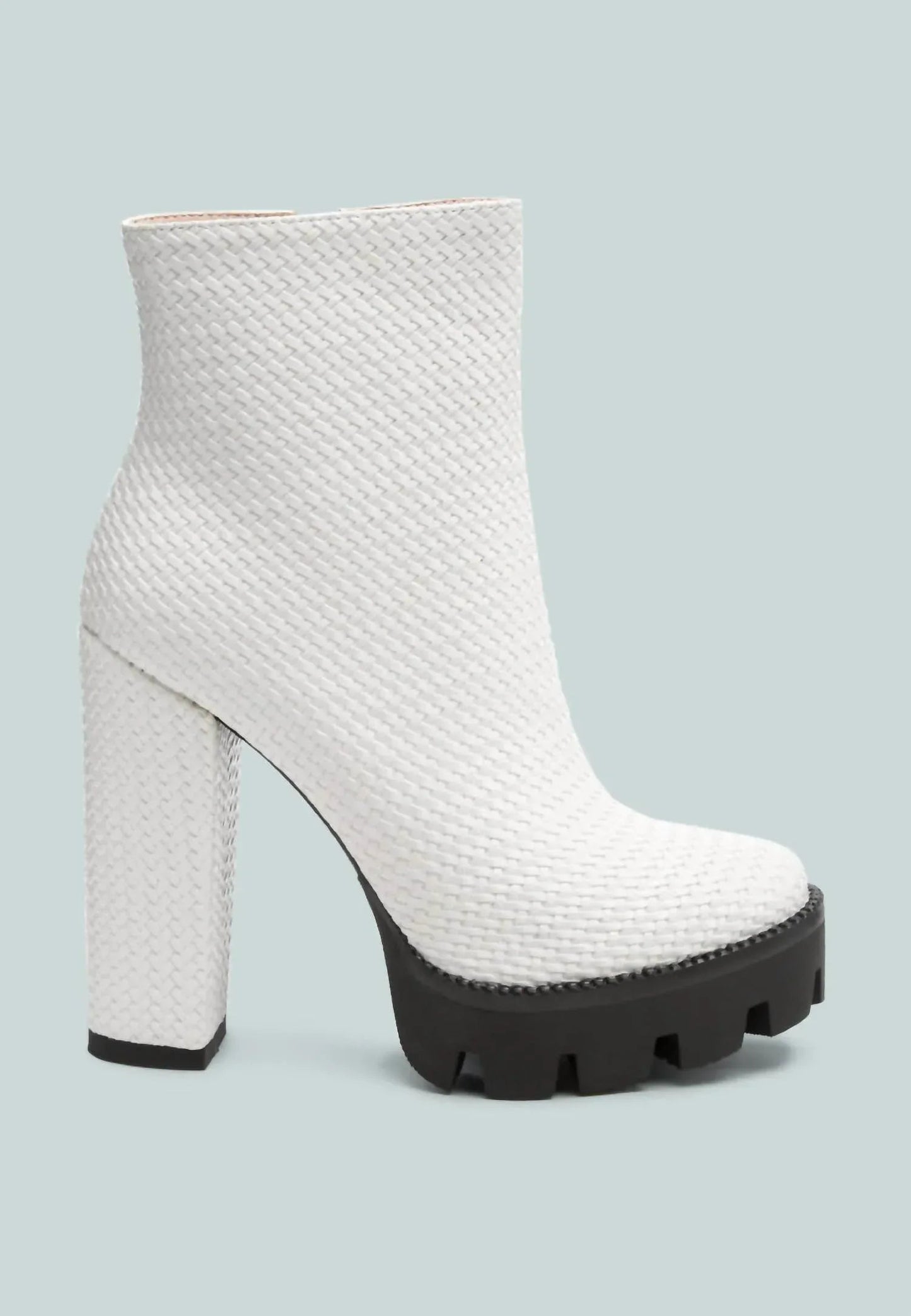 Damenstiefel mit Moleski-Textur und Blockabsatz