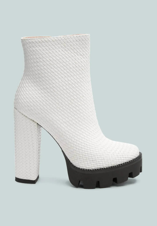 Women's Moleski Textured Block Heeled Boots