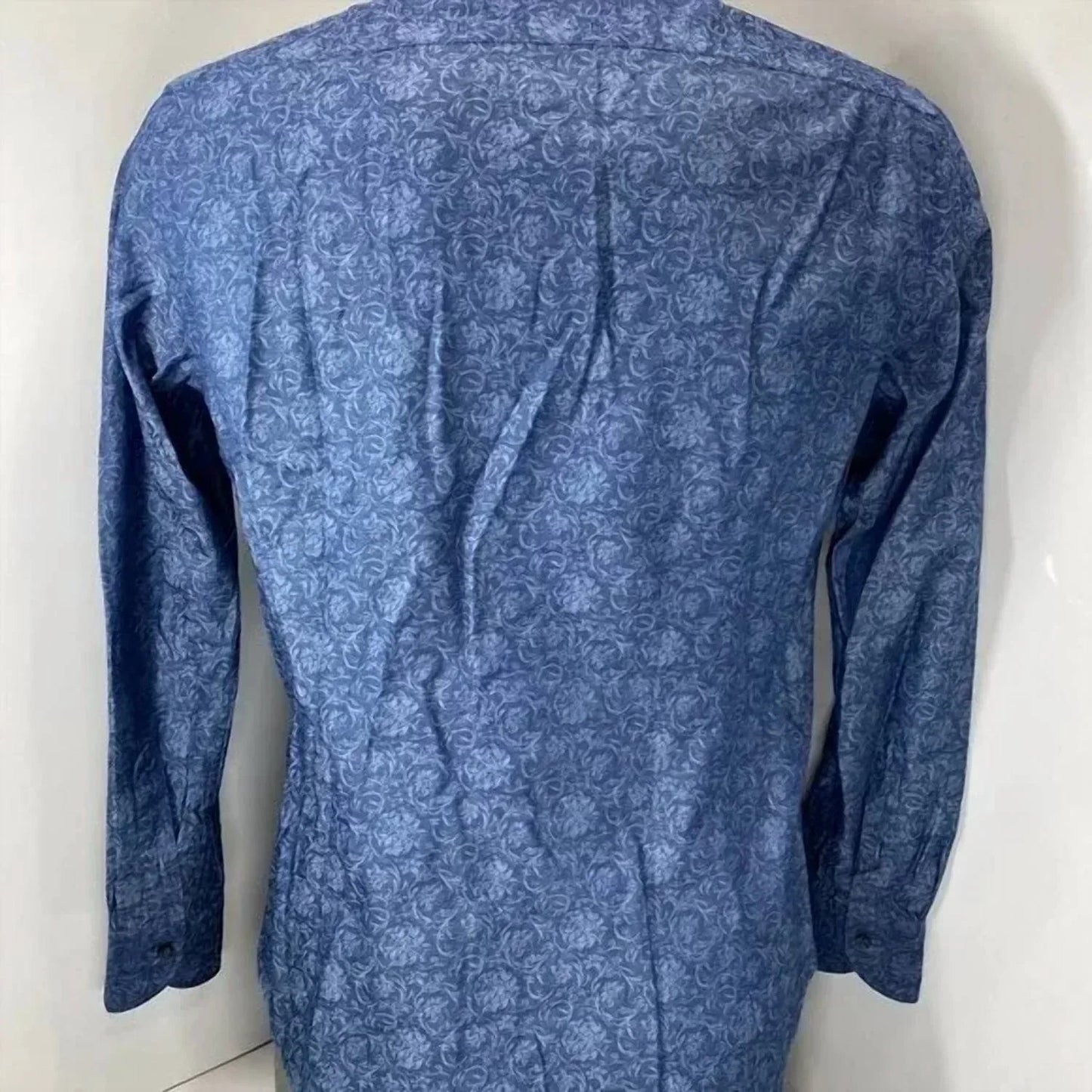 Herren Jacquard-Hemd mit Blumenmuster aus Baumwolle und Knopfleiste