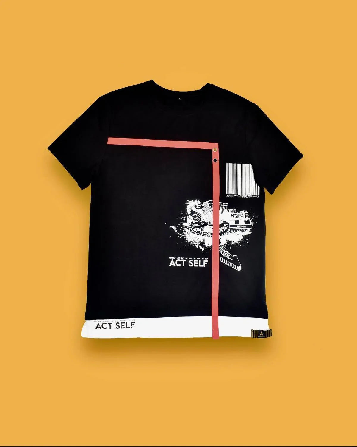 Act Self Schwarzes Kurzarm-T-Shirt