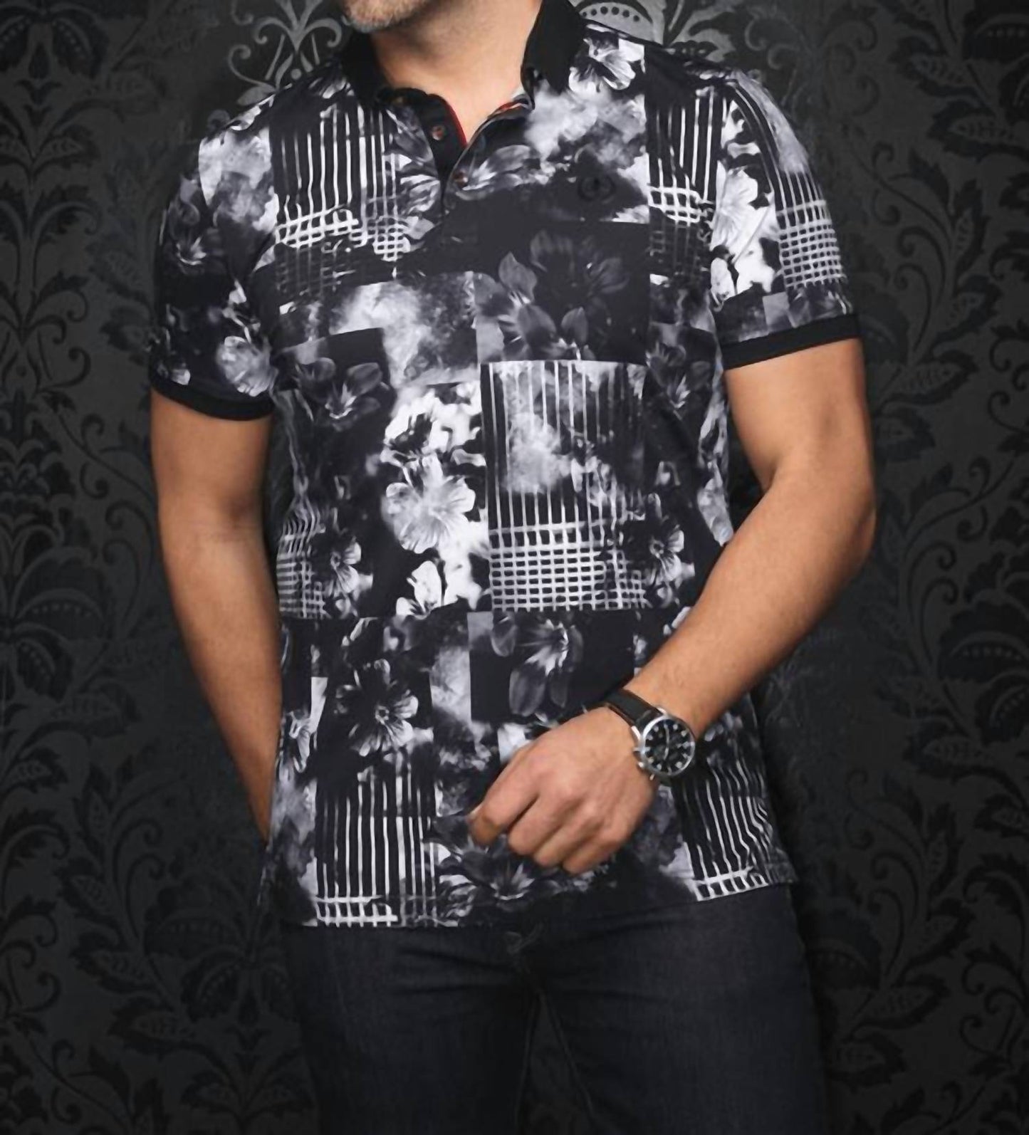 Men’s Brandt Floral Print Polo Shirt