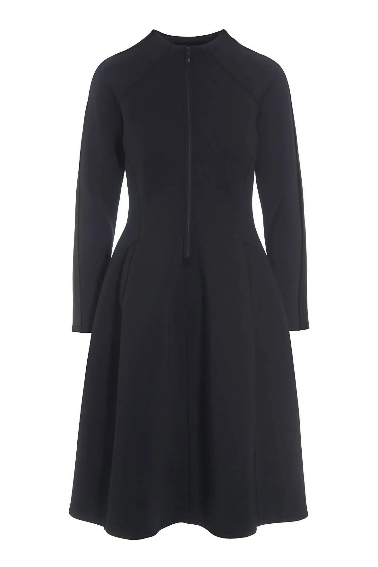 Sporty Scuba Look Half Zip Dress