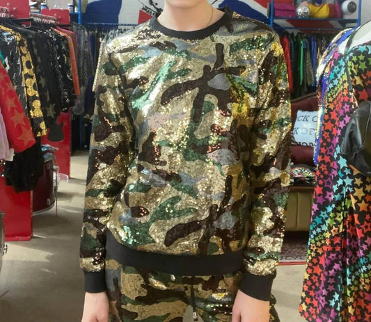 Camo Sequin Sweatshirt
