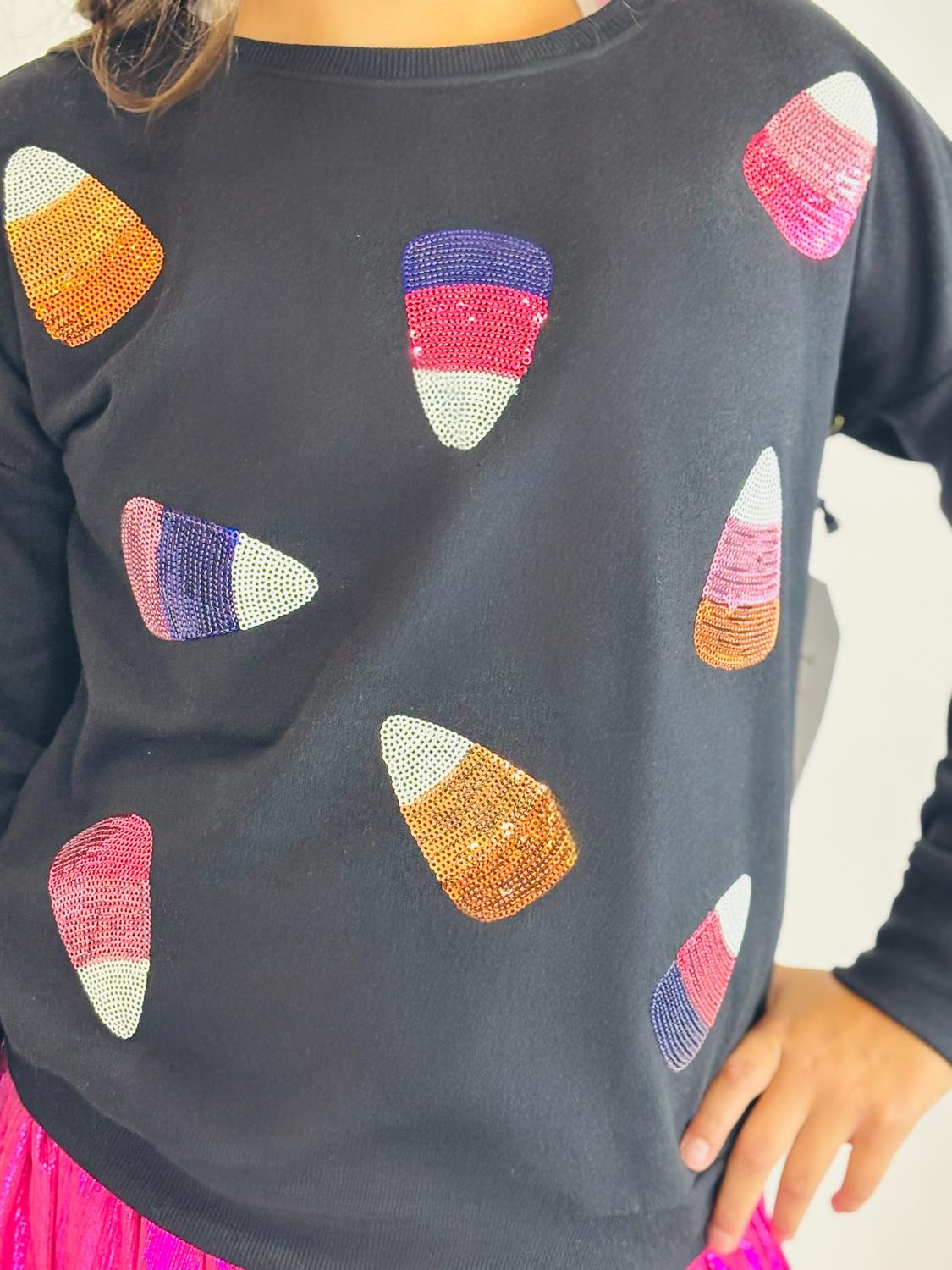 Pailletten-Zuckermais-Sweatshirt