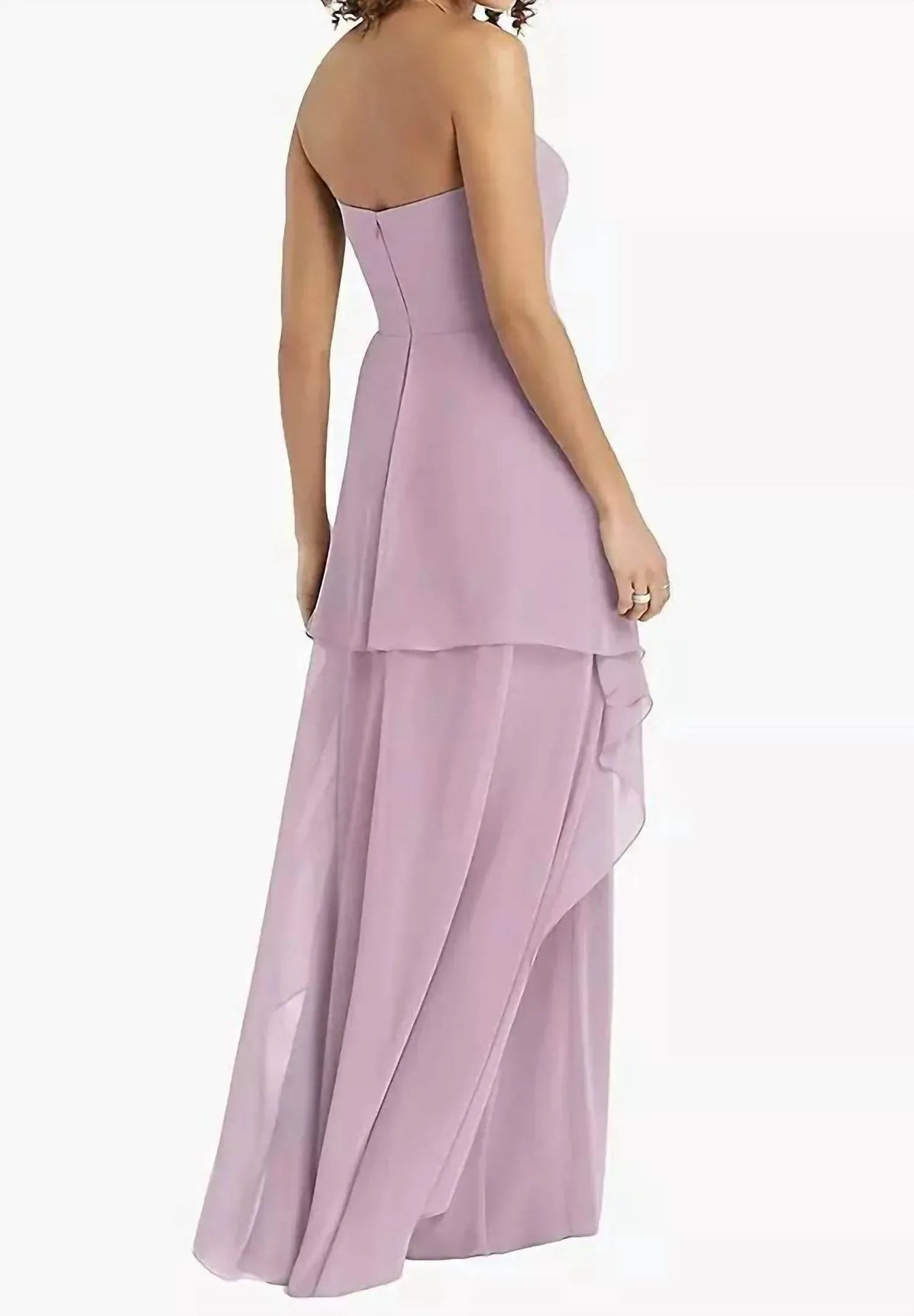 Lux Trägerloses Chiffonkleid