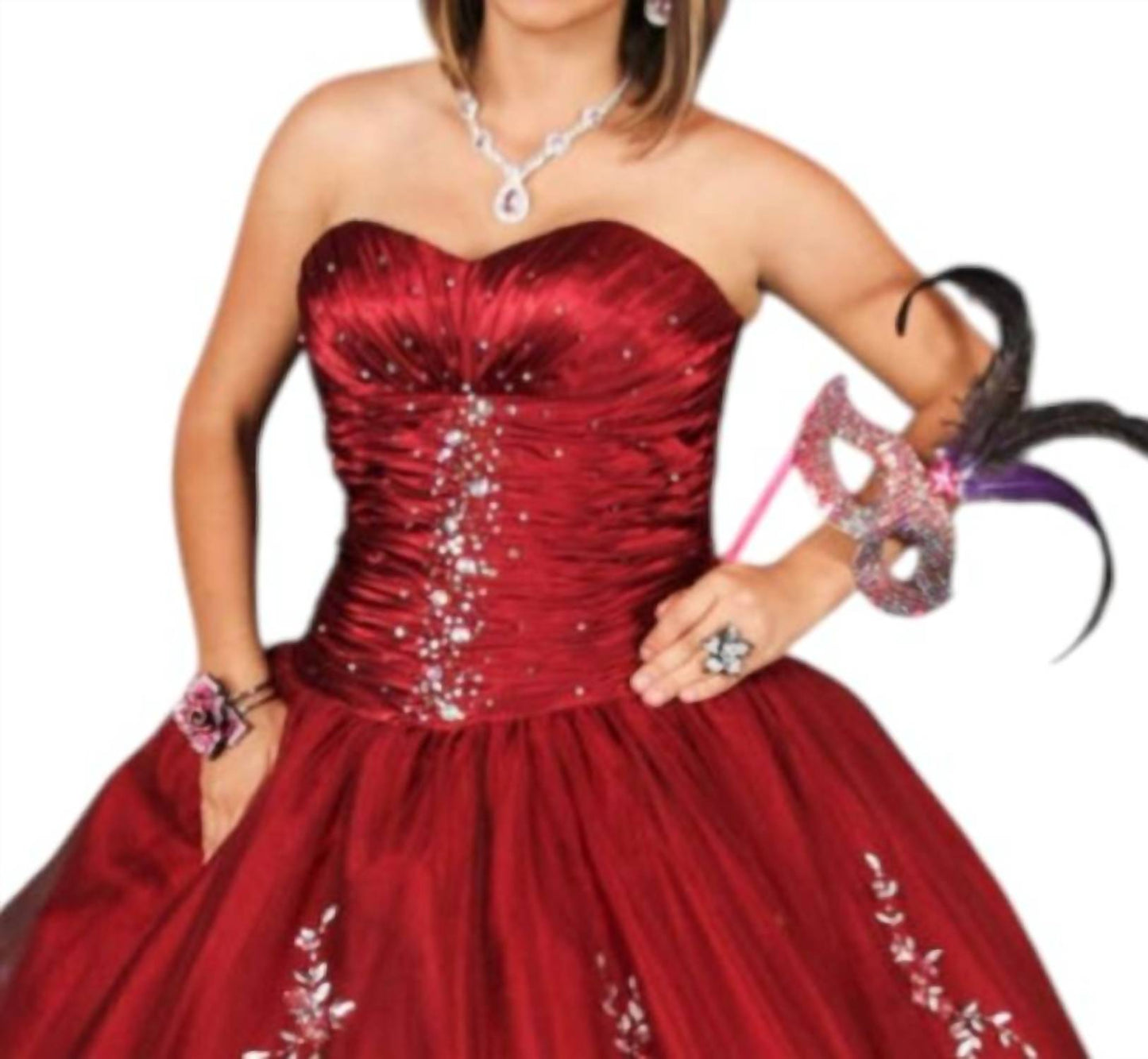 Luxuriöses Ballkleid aus Charmeuse und französischem Tüll mit Herzausschnitt