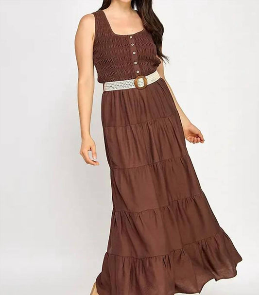 Solid Ruffle Flowy Maxi Dress