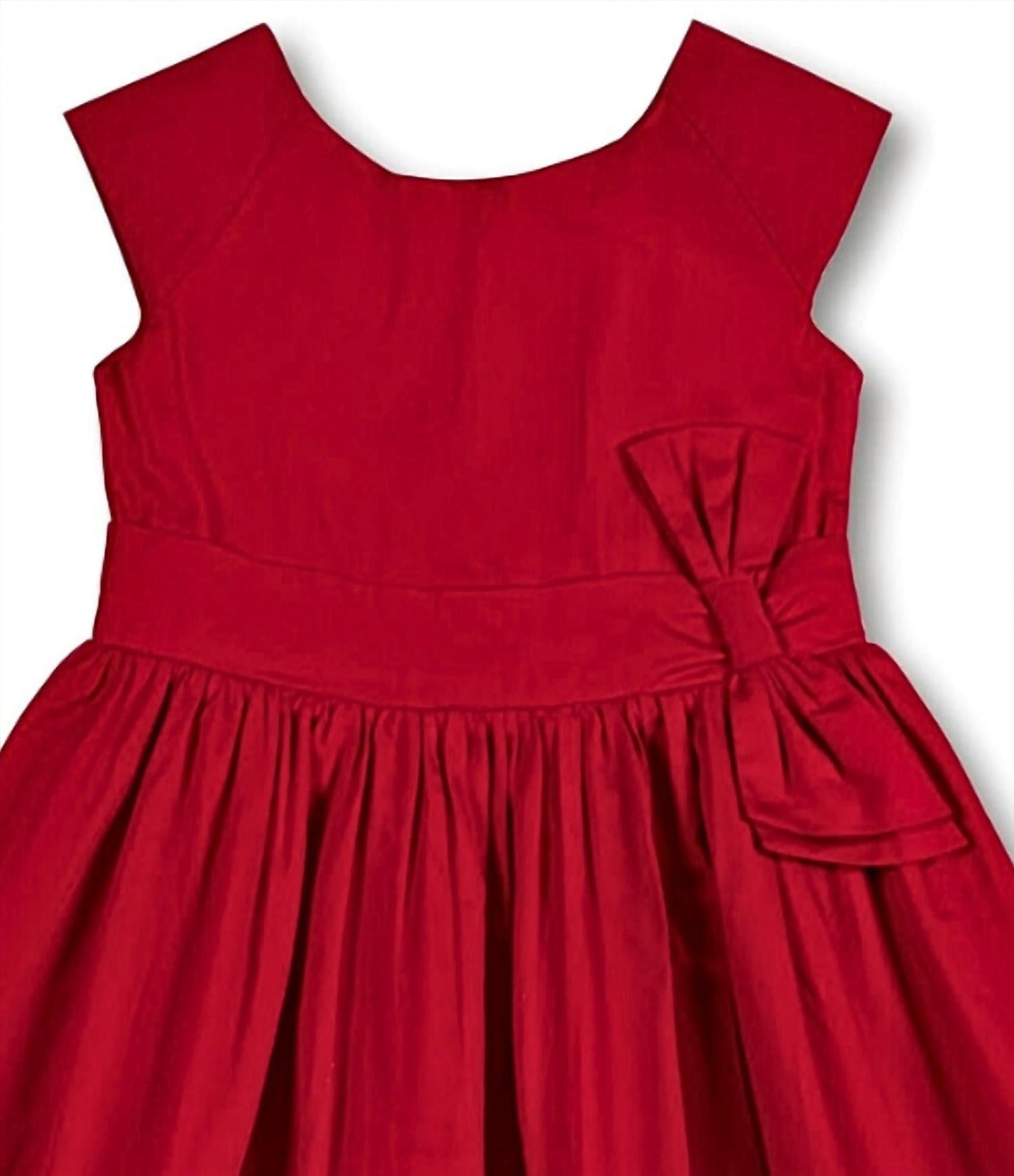 Bio-Partykleid mit Kappärmeln und Schleifengürtel für Kinder