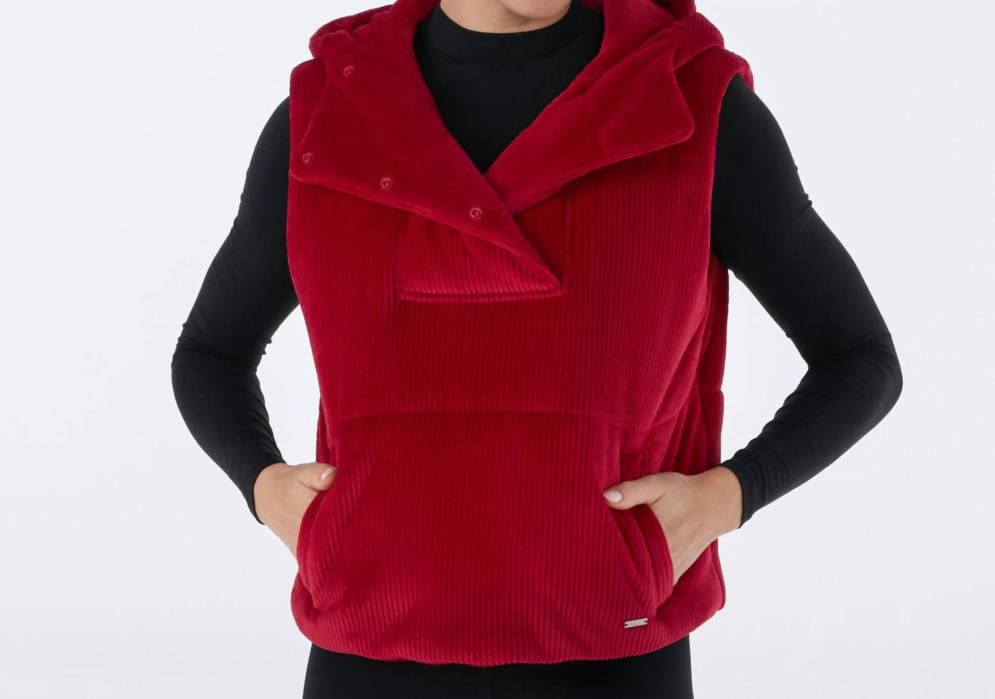 Ribbed Velour Puffer Vest