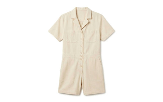 Women's Hemplify Button Front Collared Utility Romper