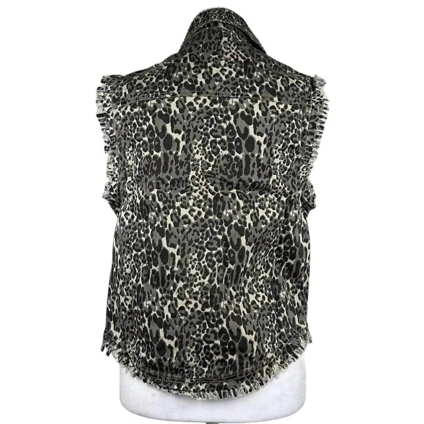 Women's Animal Print Distressed Vest
