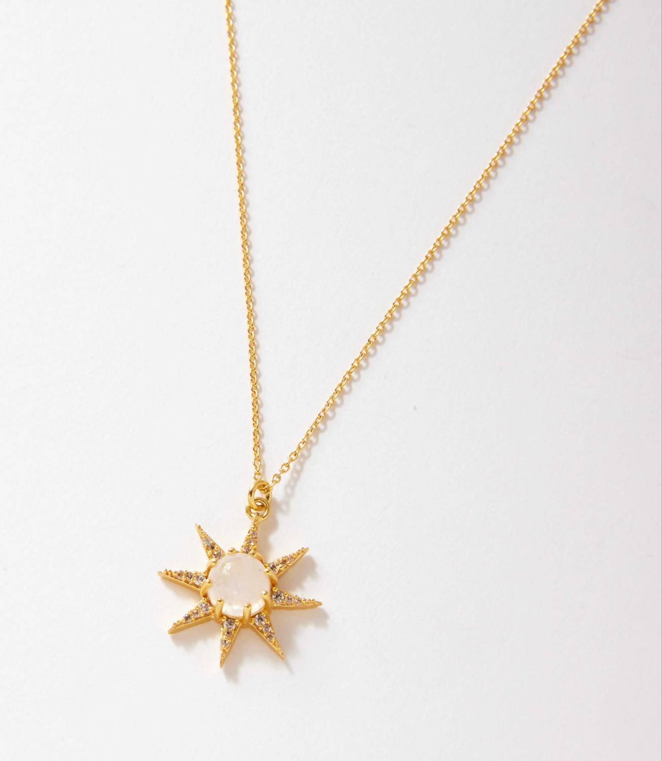Women's Cabochon Sun Necklace
