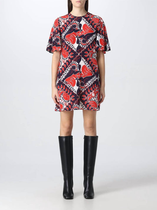 Allover Graphic Printed Crewneck Dress