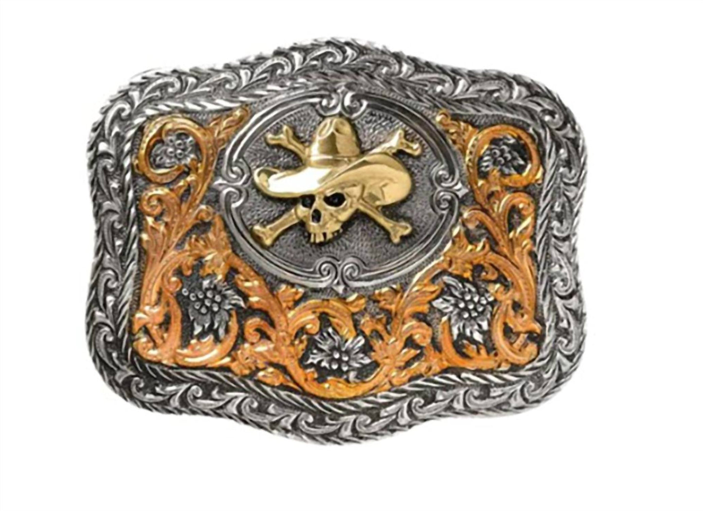 Cowboy-Totenkopf-Gürtelschnalle
