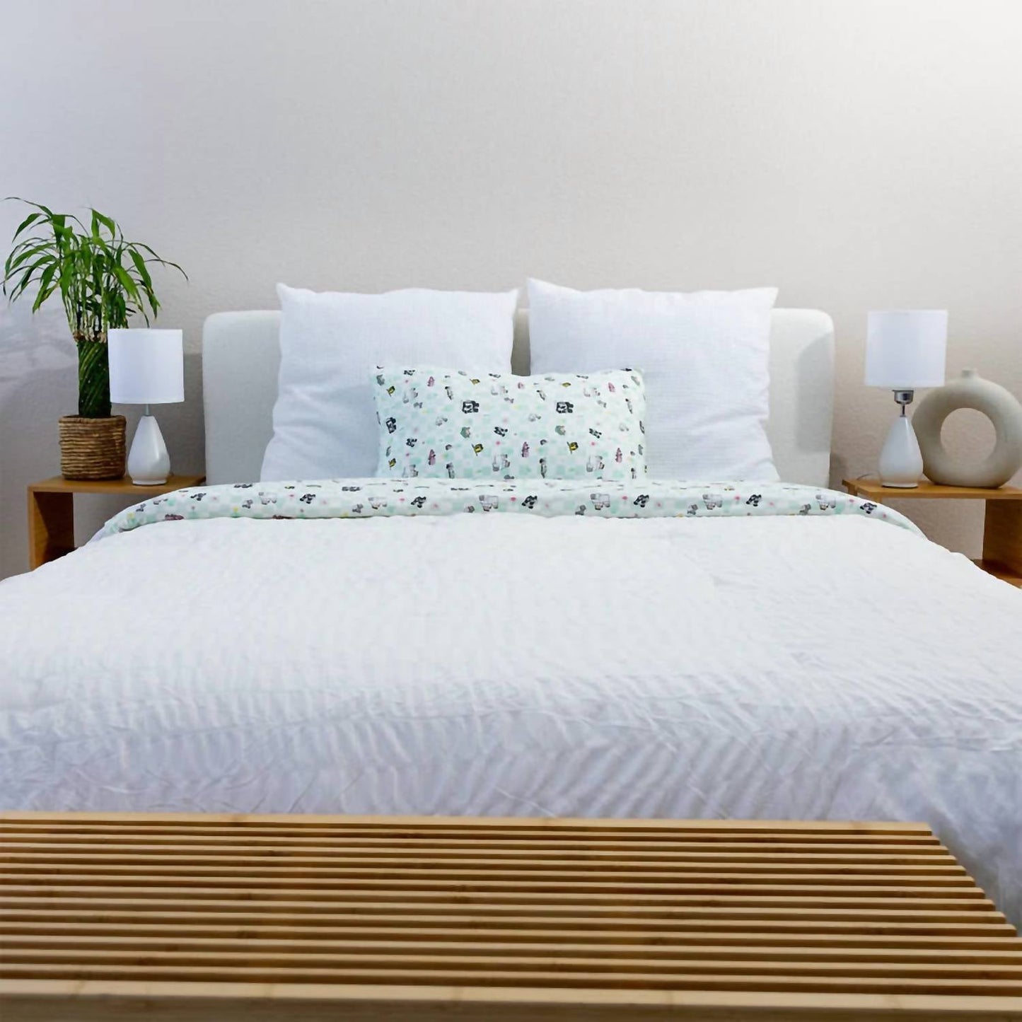 Kid's Minecraft Sleep Repeat Bamboo Twin Sheet Set