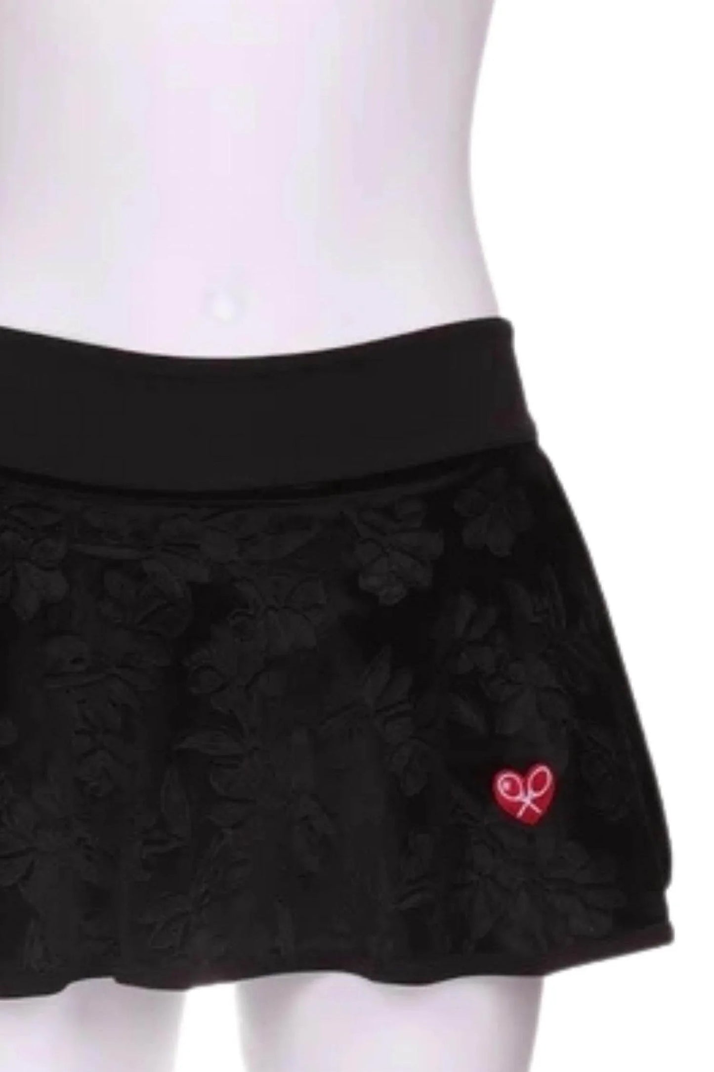 Damen-Tennisrock aus Samt mit Herzchenmuster