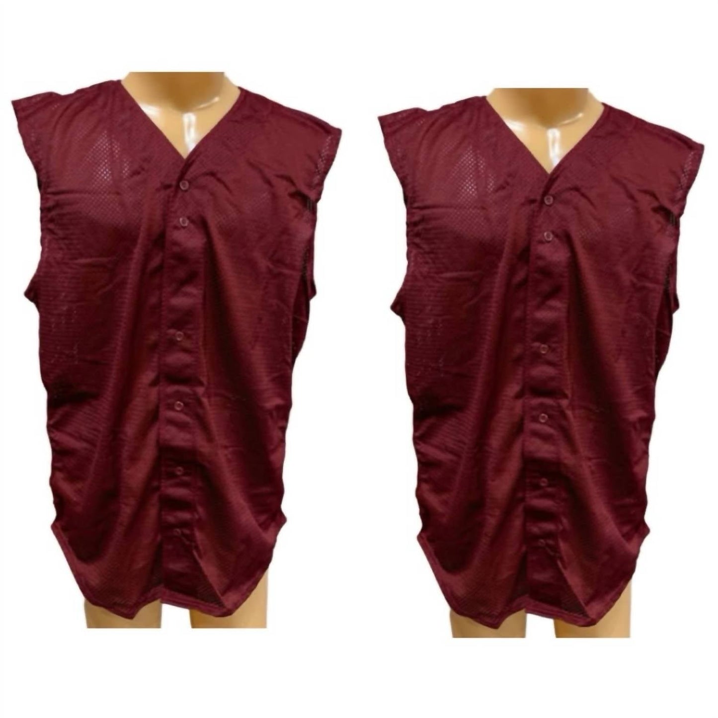 Unisex - Durchgeknöpfte Baseball-Tanktop-Westen aus Mesh - 2er-Pack