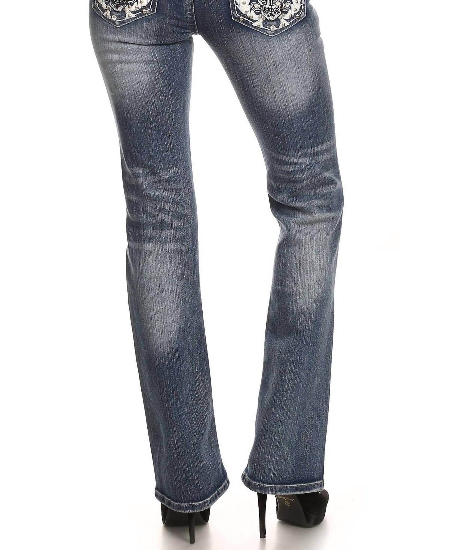 Naughty Denim with Skull Pockets